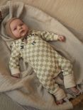 Claude & Co Baby Organic Cotton Milking It Checkerboard Onesie, Taupe