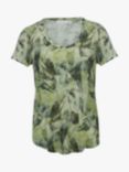 Celtic & Co. Leaf Print Linen Organic Cotton Blend T-Shirt, Green