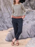 Celtic & Co. Organic Slub Cotton Crew Jumper, Oatmeal Stripe