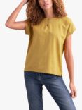 Celtic & Co. Button Detail Linen Top, Gold