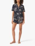 myza Organic Cotton Botanical Jungle Short Sleeve Pyjama Set, Navy