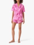 myza Organic Cotton Botanical Jungle Short Sleeve Pyjama Set, Pink
