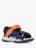 Geox Borealis Riptape Sandals, Navy/Orange