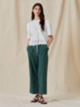 Great Plains Crinkle Cotton Trousers, Tropical Green