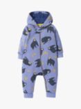 Frugi Baby Organic Cotton Print Hooded Snuggle Suit, Monkeying Around
