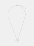 HUSH Harlow T-Bar Pendant Necklace, Silver