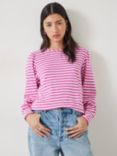 HUSH Emily Striped Puff Sleeve Top, Vibrant Pink