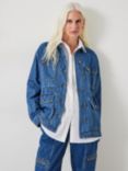 HUSH Nora Denim Utility Jacket, Mid Authentic Wash