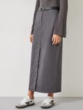 HUSH Farrah Column Maxi Cotton Skirt, Deep Grey