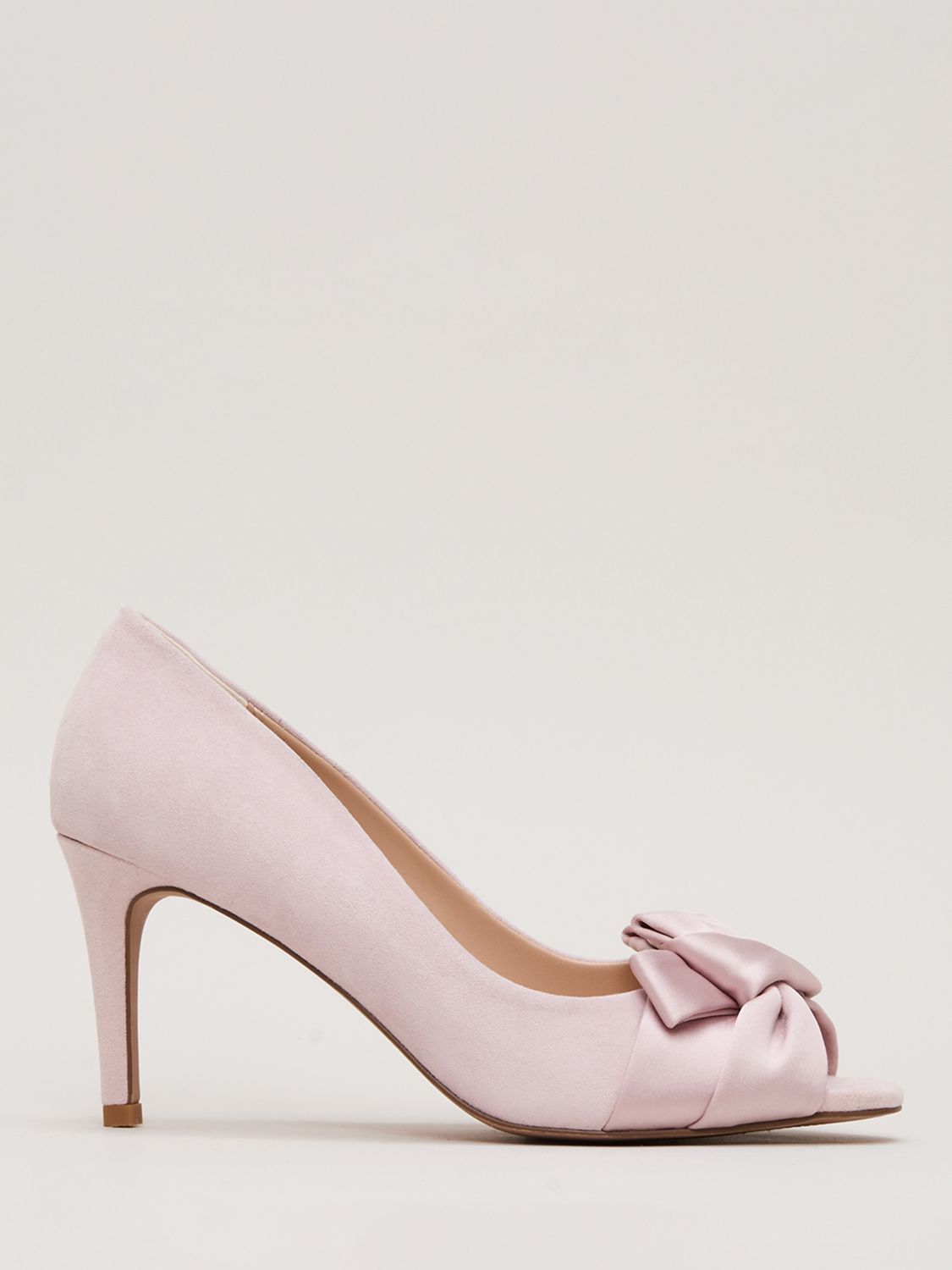 Phase Eight Knot Detail Peeptoe Shoes, Pale Pink at John Lewis & Partners