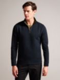 Ted Baker Tolti Quilted Jersey Half Zip Long Sleeve Top