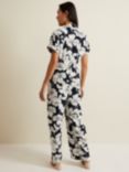 Phase Eight Constance Floral Jumpsuit, Navy/Ivory