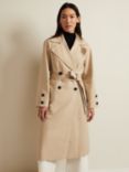 Phase Eight Sandy Button Detail Trench Coat, Camel