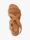 Dune Wide Fit Landies Nubuck Comfort Strap Sandals, Camel