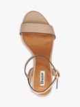Dune Wide Fit Jelly Leather Block Heel Sandals, Blush