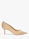 Dune Absolute Reptile Mid Heel Court Shoes, Blush