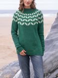 Celtic & Co. Shetland Chevron Yoke Jumper, Sea Green