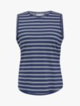 Celtic & Co. Striped Jersey Tank Top, Indigo/White