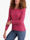 Celtic & Co. Linen Blend Long Sleeve Top, Raspberry