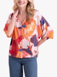 Celtic & Co. Abstract Floral V-Neck Drape Blouse, Multi