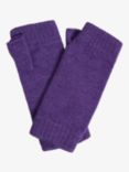 Brora Cashmere Fingerless Gloves, Violet