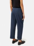 Jigsaw Wool Blend Pleat Front Cropped Turn Up Trousers, Blue