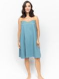 Fable & Eve Greenwich Solid Nightdress, Cerulean Blue
