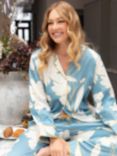 Fable & Eve Greenwich Floral Pyjama Set, Cerulean Blue