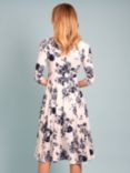 Alie Street Annie Floral Print Jersey Midi Dress, Oyster/Blue