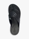Dune Fredos Leather Flip Flops, Black