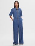 SELECTED FEMME Bella Denim Jumpsuit, Medium Blue