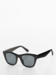 Mango Women's Mara Square Sunglasses, Black