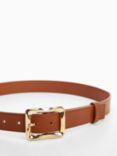 Mango Bilu Irregular Buckle Belt, Tan