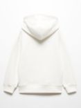 Mango Kids' Goodmood Embroidered Hooded Sweatshirt, Natural White
