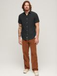 Superdry Studios Casual Linen Shirt, Washed Black