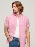 Superdry Oxford Short Sleeve Shirt, Bright Pink