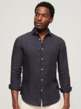 Superdry Casual Linen Long Sleeve Shirt, Castlerock Grey