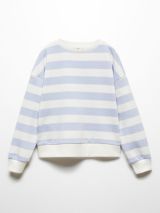 Mango Kids' Bands Block Stripe Sweatshirt, Pastel Blue