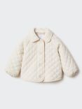 Mango Baby Aladin Quilted Oversized Jacket, Light Beige