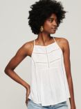 Superdry Vintage Lace Yoke Cami Top, Off White