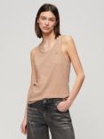 Superdry Scoop Neck Tank Top, Light Taupe