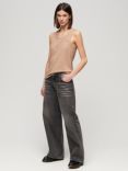 Superdry Scoop Neck Tank Top, Light Taupe