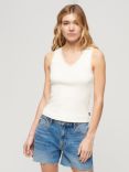 Superdry Lace Trim Tank Top, Off White