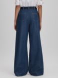 Reiss Olivia Lightweight Wide Leg Jeans, Dark Blue