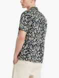 Farah Saunders Linen Blend Short Sleeve Shirt, True Navy
