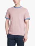 Farah Groves Ringer Short Sleeve T-Shirt, Dark Pink