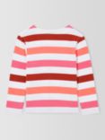 Armor Lux Kids' Stripe Long Sleeve T-Shirt, Blanc/Ketchup/Flower