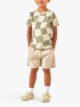 Angel & Rocket Kids' Luca Wavy Checker Board T-Shirt, Stone