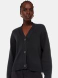 Whistles Nina Button Front Cardigan, Black