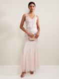 Phase Eight Collection 8 Lexi Cowl Back Embellished Maxi Dress, Pale Pink